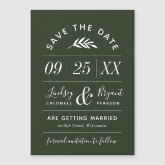 Moderne Typografie Magnetische Save the Date Kaart