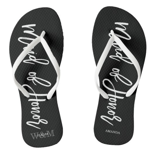 Moderne Typografie "Maid of Honor" Teenslippers (Voetbed)