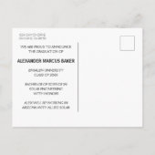 Moderne Typografie Male College Afstuderen Aankondigingskaart (Achterkant)