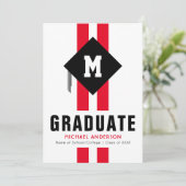 Moderne typografie Mannelijk Afstuderen Aankondiging (Staand voorkant)