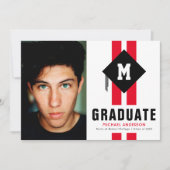 Moderne typografie Mannelijk Afstuderen Foto Aankondiging (Voorkant)