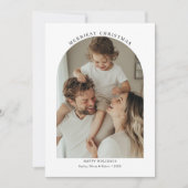 Moderne Typografie Merriest Christmas Arch Foto Feestdagenkaart (Voorkant)