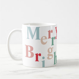 Moderne typografie Merry & Bright Koffiemok