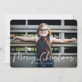 Moderne Typografie Merry Kerstfeestdag Foto Feestdagenkaart (Voorkant)