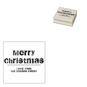 Moderne Typografie Merry Kerstfeestdag Rubberstempel (Gestempeld)