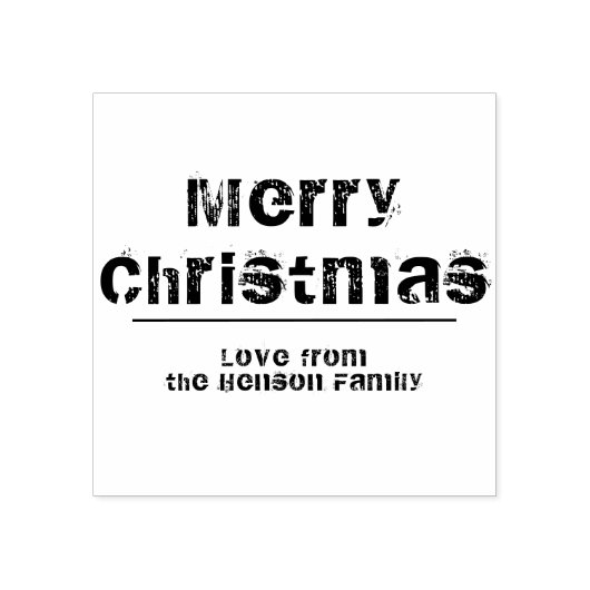 Moderne Typografie Merry Kerstfeestdag Rubberstempel (Afrduk)