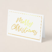 Moderne typografie Merry kerstfoto gold Folie Kaarten (Voorkant)