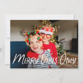 Moderne typografie Merry Vibes Only Foto van Kerst Feestdagenkaart (Voorkant)