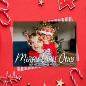 Moderne typografie Merry Vibes Only Foto van Kerst Feestdagenkaart