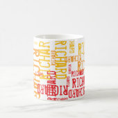 Moderne typografie met een geel-rode naam koffiemok (Center)