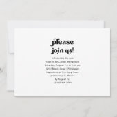 Moderne typografie met foto-Baby shower Kaart (Achterkant)