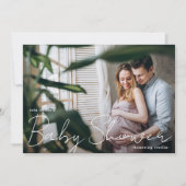 Moderne typografie met foto-Baby shower Kaart (Voorkant)