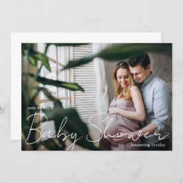 Moderne typografie met foto-Baby shower Kaart