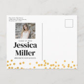 Moderne typografie met gouden stippen 3 foto afstu aankondigingskaart (Achterkant)