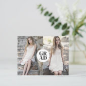 Moderne typografie met gouden stippen 3 foto afstu aankondigingskaart (Staand voorkant)