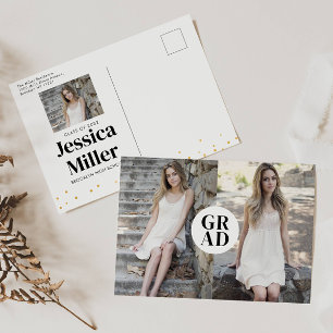 Moderne typografie met gouden stippen 3 foto afstu aankondigingskaart