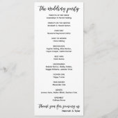 Moderne typografie met handschrift Eenvoudig wit Programmakaart (Achterkant)