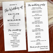 Moderne typografie met handschrift Eenvoudig wit Programmakaart