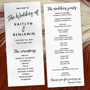 Moderne typografie met handschrift Eenvoudig wit Programmakaart