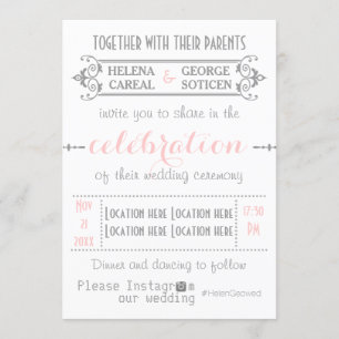 Moderne typografie met Instagram hashtag bruiloft Kaart