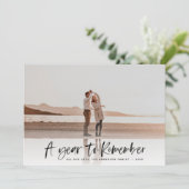 Moderne typografie met minimale fotokerstvakantie feestdagenkaart (Staand voorkant)