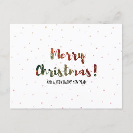 Moderne typografie met rode en groene patronen feestdagenkaart