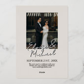 Moderne typografie met script save the date folie uitnodiging (Achterkant)