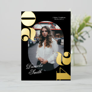 Moderne typografie met vette letters Afstudeerklas Folie Uitnodiging