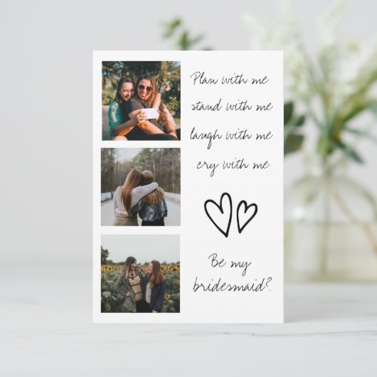 Moderne typografie: mijn bruidsmeisje voorstel (Staand voorkant)