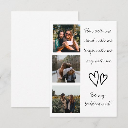 Moderne typografie: mijn bruidsmeisje voorstel (Voorkant / Achterkant)