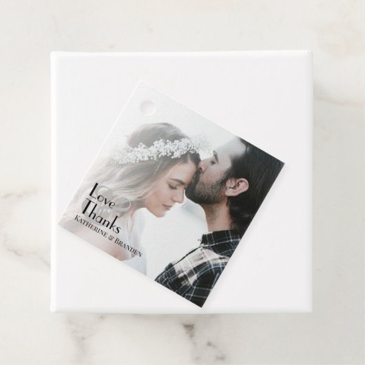 Moderne Typografie Minimale Foto Overlay Bruiloft Bedankjes Labels (In situ)