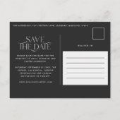 Moderne typografie minimale foto zwart-wit aankondigingskaart (Achterkant)