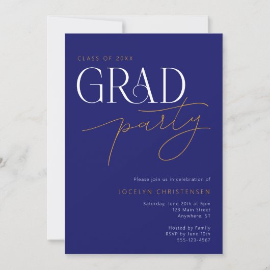 Moderne Typografie Minimalistisch Afstudeerder Par Kaart (Voorkant)