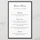 Moderne typografie Minimalistisch trouwmenu (Voorkant)