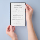 Moderne typografie Minimalistisch trouwmenu Flyer (Hand)