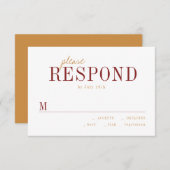 Moderne typografie minimalistisch valhuwelijk RSVP (Voorkant / Achterkant)