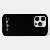 Moderne Typografie Minimalistisch Zwart Custom Case-Mate iPhone Case (Achterkant (horizontaal))