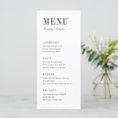 Moderne typografie minimalistisch zwart en wit menu (Staand voorkant)