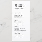 Moderne typografie minimalistisch zwart en wit menu (Voorkant)
