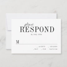 Moderne typografie minimalistisch zwart-wit RSVP
