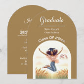 Moderne Typografie Minimalistische Afstuderen Part Kaart (Voorkant / Achterkant)