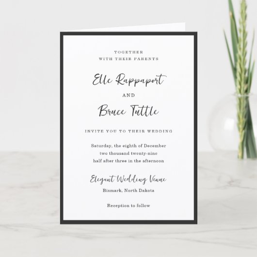 Moderne typografie Minimalistische bruiloft (Voorkant)