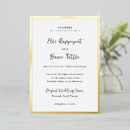Moderne typografie Minimalistische bruiloft Folie Uitnodiging