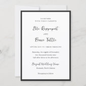 Moderne typografie Minimalistische bruiloft Kaart (Voorkant)