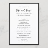 Moderne typografie Minimalistische bruiloft Programmakaart (Voorkant)