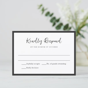Moderne typografie Minimalistische bruiloft RSVP Kaartje