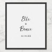 Moderne typografie Minimalistische bruiloft Wijn Etiket (Enkel label)