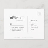 Moderne typografie minimalistische elegante bruilo uitnodiging briefkaart (Achterkant)