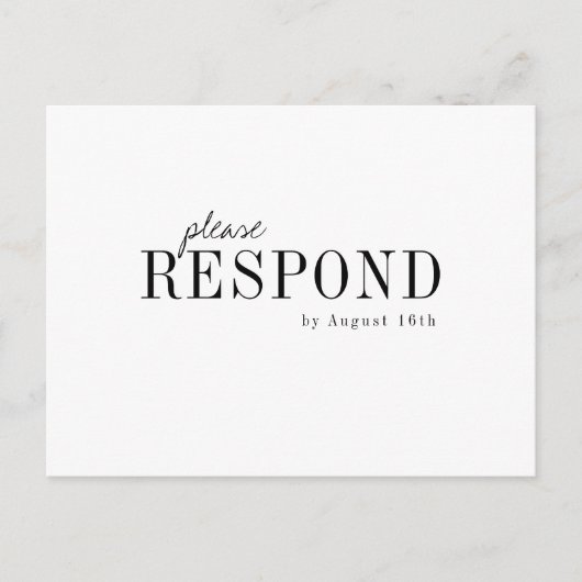 Moderne typografie minimalistische elegante bruilo uitnodiging briefkaart (Voorkant)