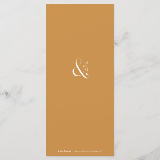 Moderne typografie minimalistische herfst bruiloft menu (Achterkant)